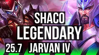 SHACO vs JARVAN IV (JGL) | 11/0/1, 6 solo kills, Legendary, 1600+ games | EUW Challenger | 25.7