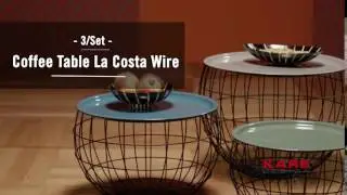 KARE Design Coffee Table La Costa Wire 3Set