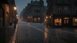 Night Rain on Empty Old Town Streets 🌧️ 8 Hours Atmospheric Rain Sounds for Sleep & Focus