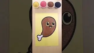 Sand painting meat #art #sandart #shorts #kids#coloring