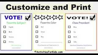 Printable Voting Ballots for Kids | Teach Kids About Voting | Classroom Voting Lesson Plan Printable
