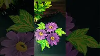 Pink colour flowers painting 😍😍 bright flowers painting 😍😍 how to paint flowers