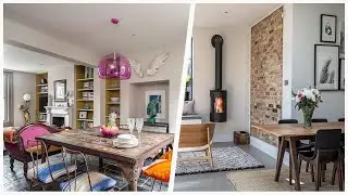 75 Gray Gray Floor Dining Room Design Ideas You'll Love 🌈