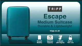 Tripp Escape Teal Medium Suitcase 360&deg; View | Expandable & Durable Luggage