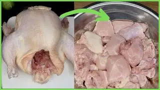 How to CUT and CLEAN a Whole RAW CHICKEN