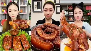 Giant Braised Pork Belly Mukbang ASMR | Huge Soft Pork Eating Sounds | Apricot Mukbang