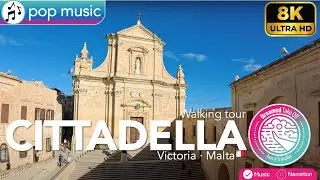 Cittadella: Walking tour in the historic castle of Victoria in the Gozo island, Victoria, Malta🇲🇹 8K