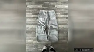 American street print drawstring casual pants men hip hop Harajuku couple sweatpants High street fas