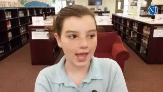 Rymfire fourth-graders explain their unique book report project, Book Buffet
