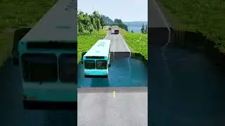 Испытание &laquo;Пересечение водной ямы&raquo; | Автобус | №102 | #beamngdrive #carsvswater #beamngaming #mon...