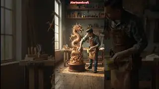 Making a Wooden Dragon Statue |  CarvingHand-Carved Wooden Dragon Statue | Satisfying ASMR Craft