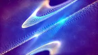 Particles background with flying beautiful glowing blue particles - Relaxing Screensaver