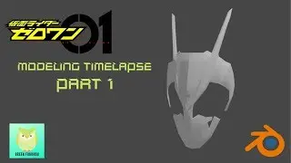 Modeling Kamen Rider Zero One part 1 - Topeng [Blender 2.8 Timelapse]