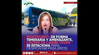De forma temeraria y amenazante, Chofer de Caribe Tours  se estaciona para desmontar pasajeros.