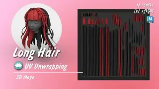 Long hair UV Unwarpping, Speed Modeling & Painting, 3D Maya