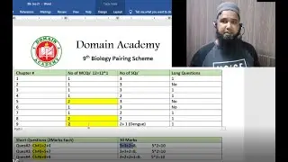 9th Biology Paper Pairing Scheme