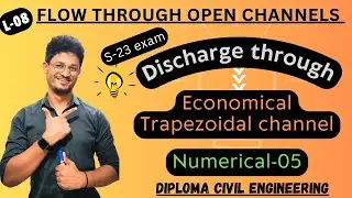 08* Economical trapezoidal channel design numerical-05 || HYDRAULICS ||civil engineering #education