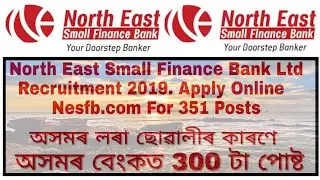 NORTH EAST SMALL FINANCE BANK LTD RECRUITMENT 2019 POST 351 | NESFB EXTENDED |