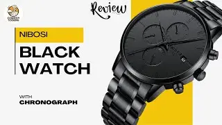 NIBOSI Men's Watches Analog Minimalist Black Dial Watches for Men Business Chronograph Casual Watch