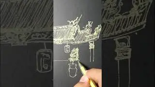 Drawing Ideas | Sketching Chinese Building #shorts
