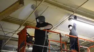 Industrial Ceiling Cleaning of Bagged Insulation by Ceiling Pro International