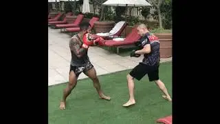 MMA fighter Bhabhajeet Chaudhary work out back stage - Bidang MMA & Fitness Gym