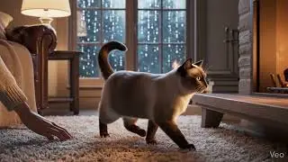 Cat Avoids Hand in Cozy Room