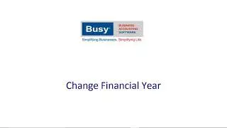 Change Financial Year in BUSY