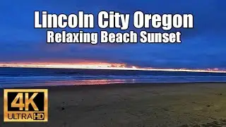 Lincoln City, Oregon - Relaxing Beach Sunset - Pacific Ocean - 1 Hour #relaxing #beach #sunset