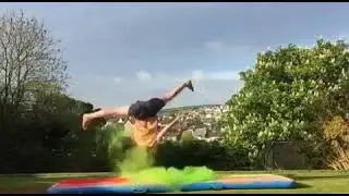 Best deal tumbling air track video videos blue and yellow airblock gymnastics near me