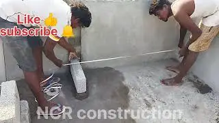 Wow Amazing sill level solid block laying work speed work |using by sand and cement mixer