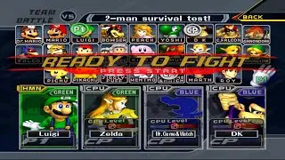 Luigi & Zelda VS Mr Game & Watch & DK | 2 Lifes | Super Smash Bros Melee Fight 280