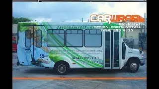 Home Care Business Shuttle Bus Car Wrap Advertising Fort Lauderdale Florida by Car Wrap Solutions