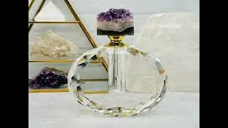 AMETHYST CLUSTER POLISHED RECTANGULAR TOP LARGE PERFUME BOTTLE