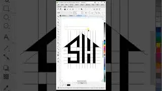 SH + House Logo Design in Coreldraw #shorts #shortsvideo