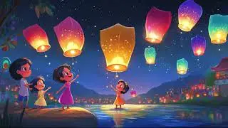 ✨ Lantern Lights: Yi Peng Lantern Festival Song | Fun Educational Kids Song 🎶🏮
