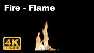 Fire Flame Black Screen 4K Footage