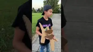 cardboard air plane will it FLY? #shorts