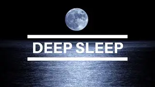 Deep Sleep Music with Ocean Sounds | Dark Ocean Night Screen with Silver Moon | Stress Relief