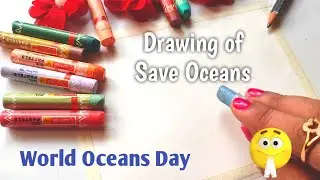 World oceans day drawing | world oceans day poster drawing | world oceans day drawing easy