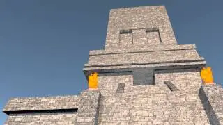 Inca Temple model and animation usingCinema 4D