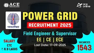 Power Grid Recruitment 2025 | 1543 Vacancies for Field Engineer & Supervisor | CTC: 8.9 Lakhs