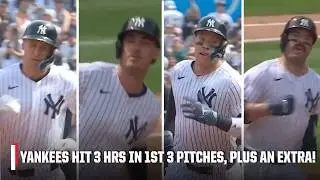 ABSOLUTE HISTORY 🤯 YANKEES HIT 3 HRS ON 1ST 3 PITCHES FOR 1ST TIME IN RECORDED HISTORY 🔥 | ESPN MLB