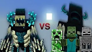 TITAN TYRANNOSAURUS WARDEN vs All Titan Mob Bosses (No Witherzilla) | Minecraft Bedrock | Mob Battle