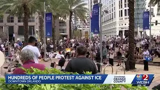 Hundreds rally outside Orlando City Hall in protest of ICE following Minnesota shooting