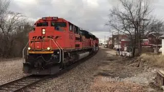 (HD) Cold weather, cool trains along BNSF's Fort Scott Subdivision