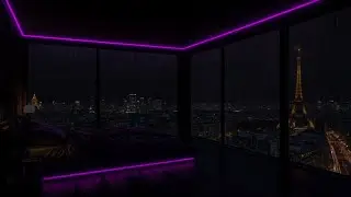 Slow City Rain & Fading Thunder at Night &mdash; Immersive Ambience for Focus & Work | Violet Rain City