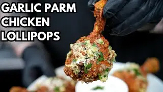 Garlic Parm Fried Chicken Lollipops