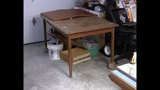 Extend legs on a table in the garage