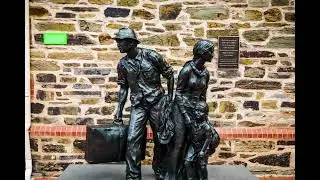 &ldquo;The Immigrants&rdquo; sculpture by Aurelio Fortelaan, Migration Museum, Adelaide, SA, Australia